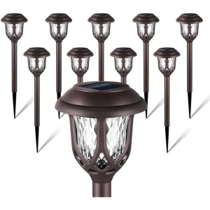 10 Pack Solar Lights Outdoor Decorative, Solar Pathway Lights Outdoor
