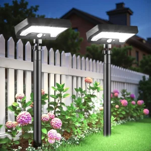 2 Pack Solar Pathway Lights, 28''Super Bright Rechargeable Solar Path Lights Outdoor