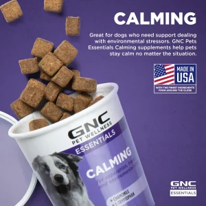 GNC Pet Wellness Essentials Dog Calming & Relaxation for Stress Support Bacon Flavor Chews 60 Ct