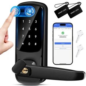 Smart Lock,Keypad Door Lock with Handle,Keyless Entry Door Lock