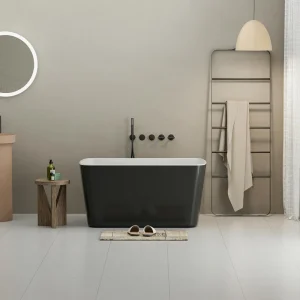 Topcobe 49" Acrylic Freestanding Soaking Bathtub, Square-Shape Soaking Hot Tub