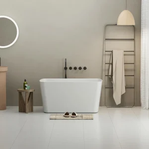 Topcobe 49" Acrylic Freestanding Soaking Bathtub, Square-Shape Soaking Hot Tub