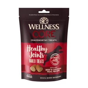 Wellness CORE Healthy Joints Crunchy Dog Treats, Grain Free, 8 Ounce Bag