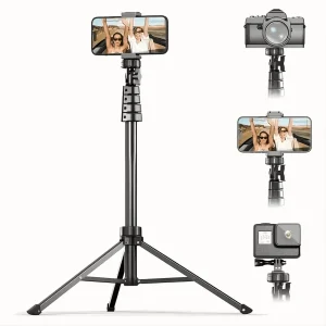 ZOMEI Phone Tripod, Phone Tripod Holder Height Adjustable up 27.6 to 63inch/160 cm