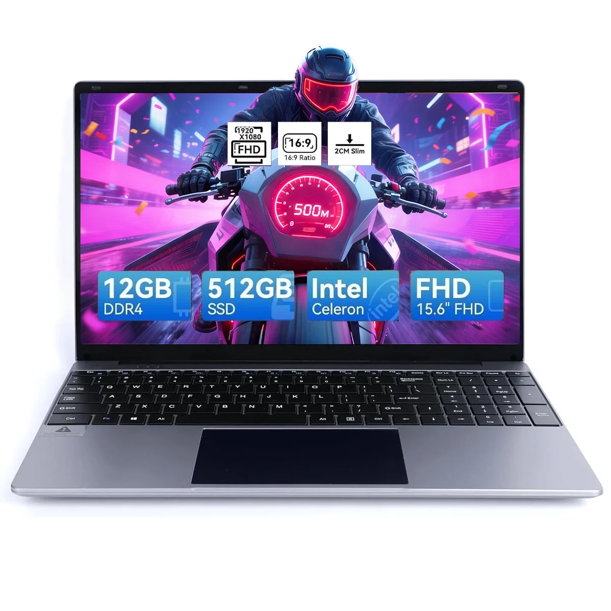 15.6''Laptop 12GB DDR4 512GB SSD, Quad-Core Intel Celeron N5095 Processors